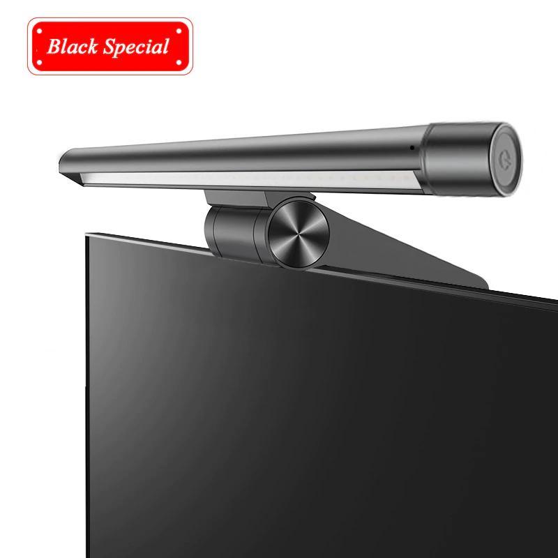 Stevvex Screenbar LED desk lamp hanging light on a computer monitor, providing focused lighting for office and study tasks.