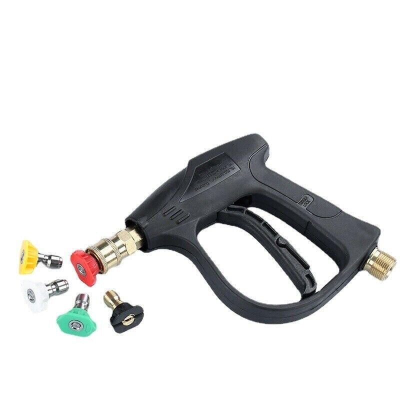 4000 PSI High Pressure Washer Gun — 1/4" Quick Connect, M22-14mm, 5 Nozzle Tips