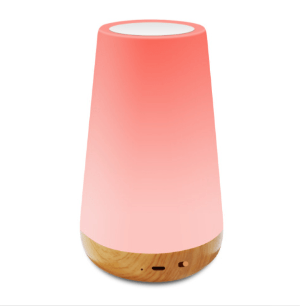 Stevvex Touch Lamp with RGB color options, USB port, dimmable warm white light, portable bedside lamp with sensor control.