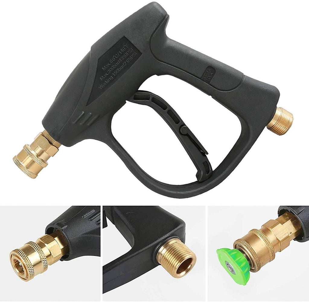 4000 PSI High Pressure Washer Gun — 1/4" Quick Connect, M22-14mm, 5 Nozzle Tips