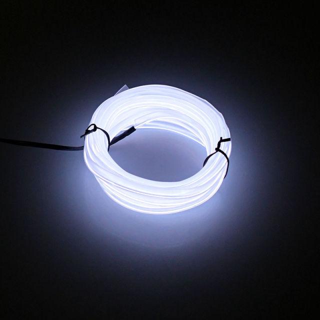 Flexible 5m LED car interior atmosphere lamp strip with USB, multicolor neon lights for dashboard, console, and ambient decoration.