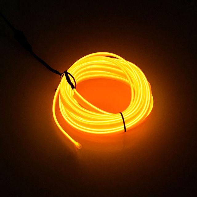 Stevvex 5m car interior LED ambient light strip with USB, flexible neon, multicolor atmosphere lighting for dashboard and console.
