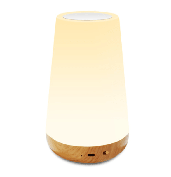Stevvex Touch Lamp with RGB color options, USB port, dimmable warm white light, portable bedside or office table lamp.