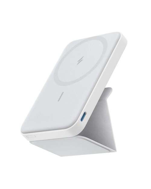 Anker 622 Magnetic Battery MagGo for charging, featuring a compact design with magnetic attachment for smartphones.