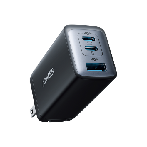 Anker 735 Nano II 65W charging adapter, compact black USB-C charger for fast device charging.