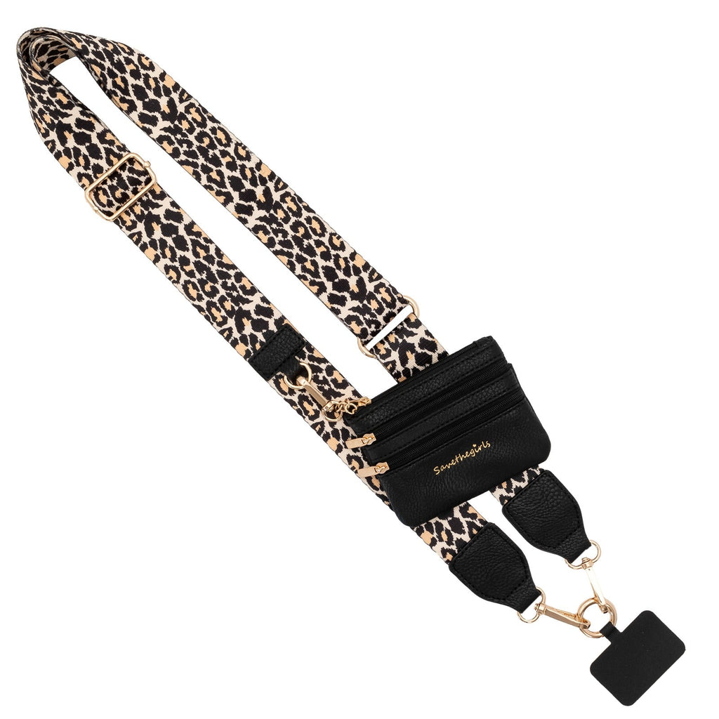 SaveTheGirls Clip & Go Strap with zippered pouch, adjustable strap and compact design for secure carrying and organization.