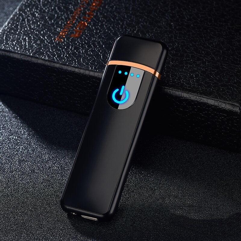 Stevvex luxury modern electronic USB cigarette lighter with fingerprint induction and rechargeable design, sleek and stylish.