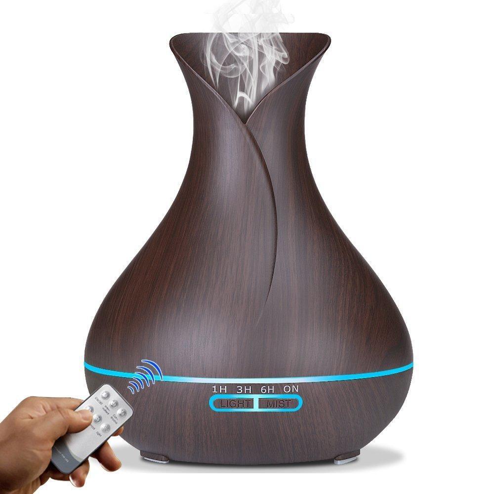 Stevvex 500ML ultrasonic essential oil diffuser with seven color lights, waterless auto-off, adjustable mist for home, bedroom, or spa