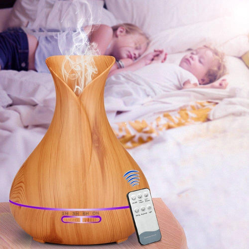 Stevvex 500ML waterless auto-off essential oil diffuser with seven color LED lights, ultrasonic mist for home, bedroom, and spa use