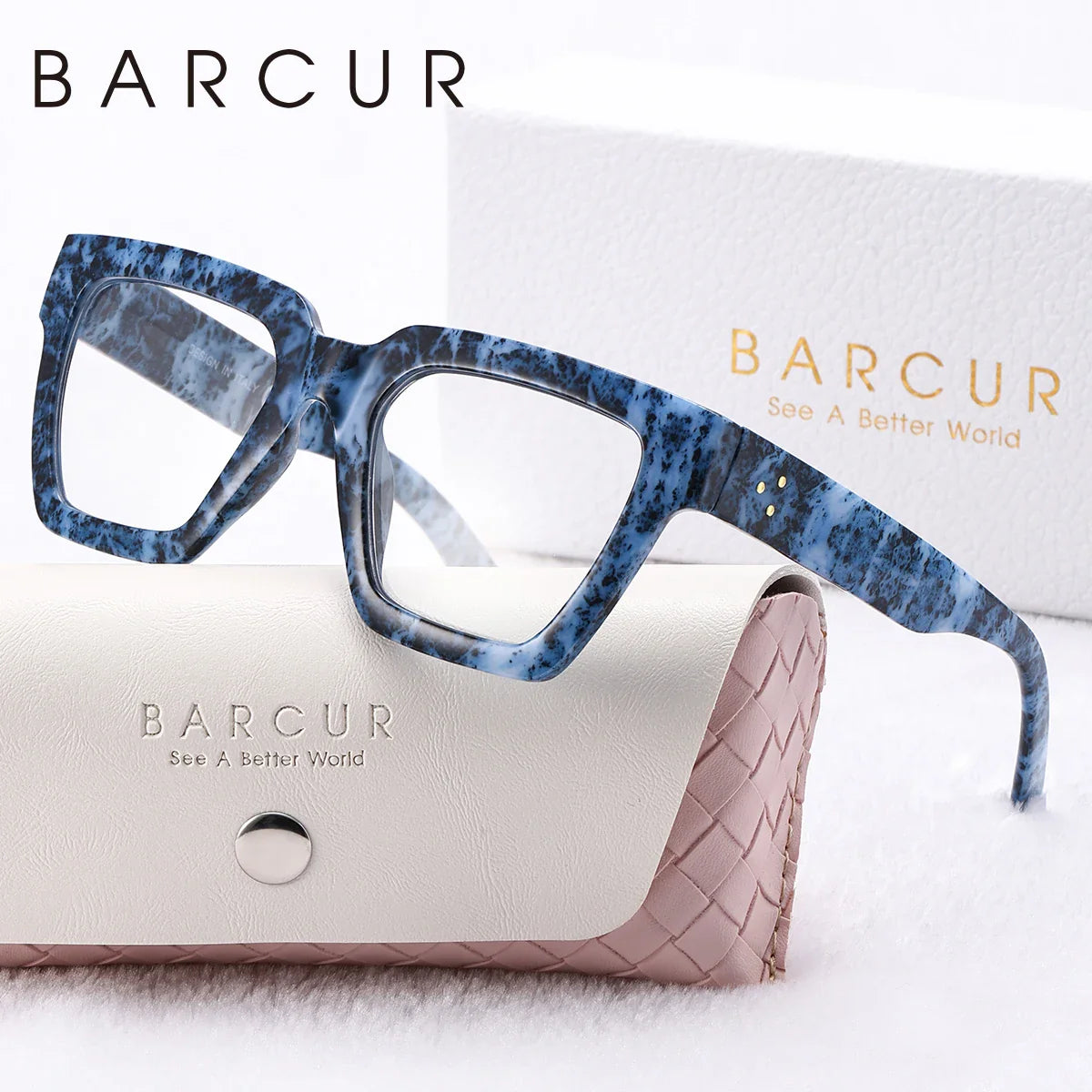 Pink square fashion reading glasses for women by Stevvex, lightweight blue light blocking eyewear with stylish thick frame.