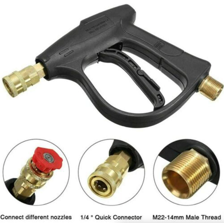 4000 PSI High Pressure Washer Gun — 1/4" Quick Connect, M22-14mm, 5 Nozzle Tips