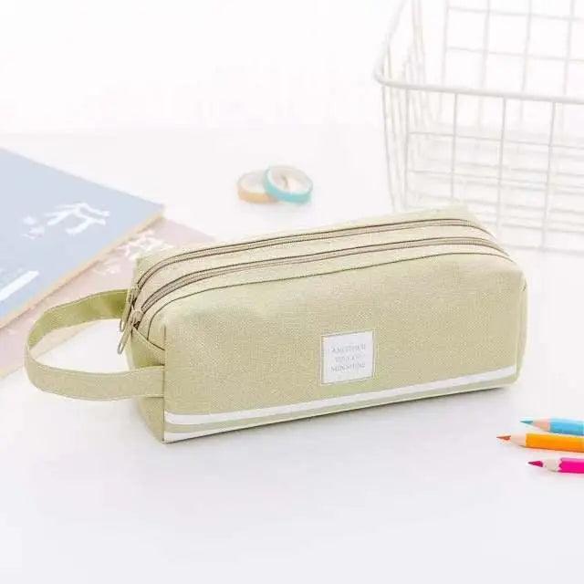 Stevvex large capacity school stationery double-layer pencil case with durable design and spacious interior for students.
