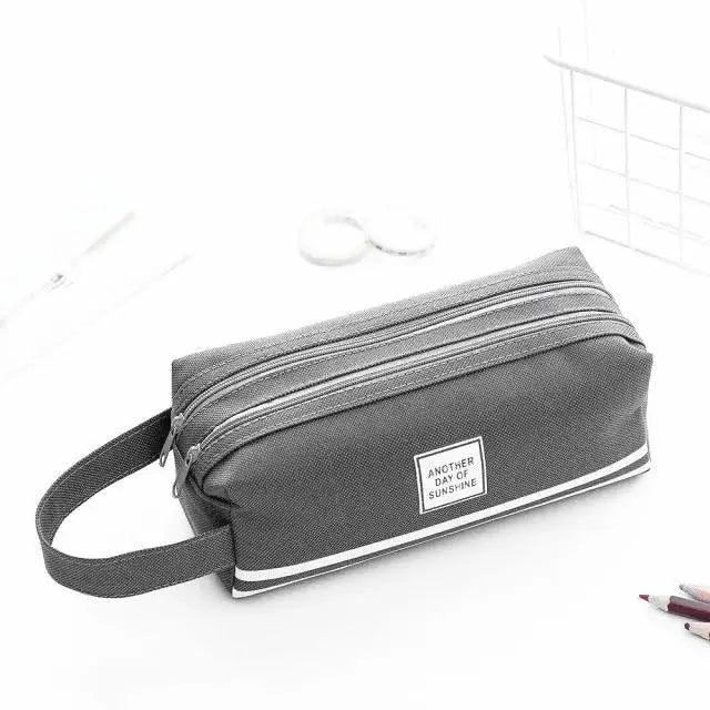 Stevvex durable large capacity school stationery double-layer pencil case with unique design for students and office use