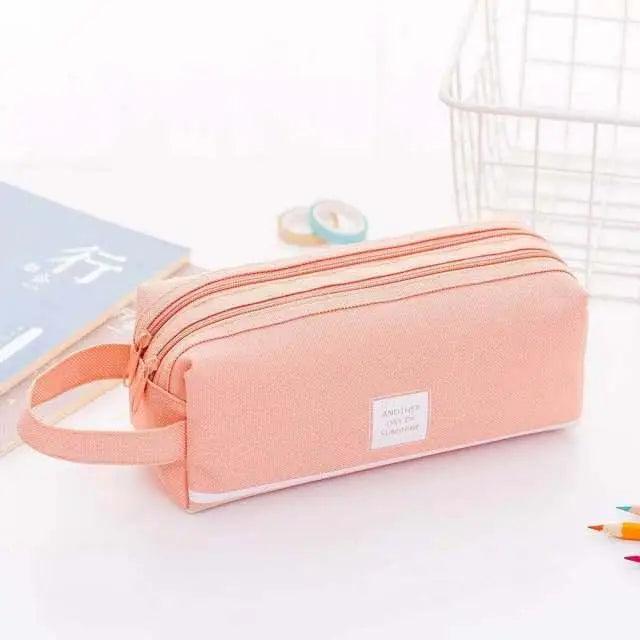 Stevvex durable large capacity school stationery double-layer pencil case with a simple design and high-quality construction.