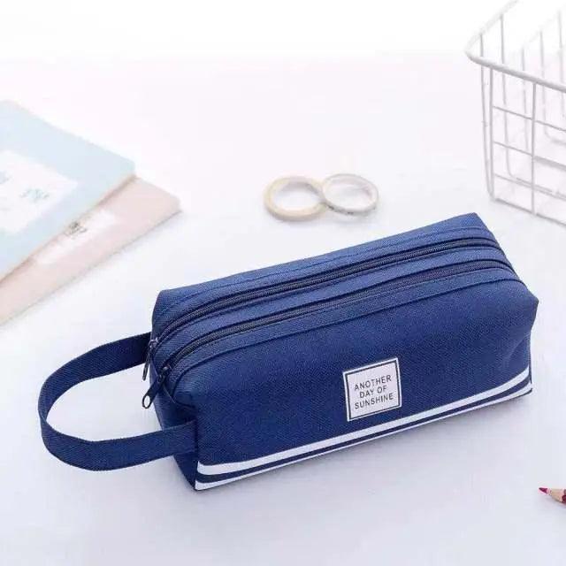 Stevvex durable large capacity school stationery double-layer pencil case with unique design and high-quality construction.