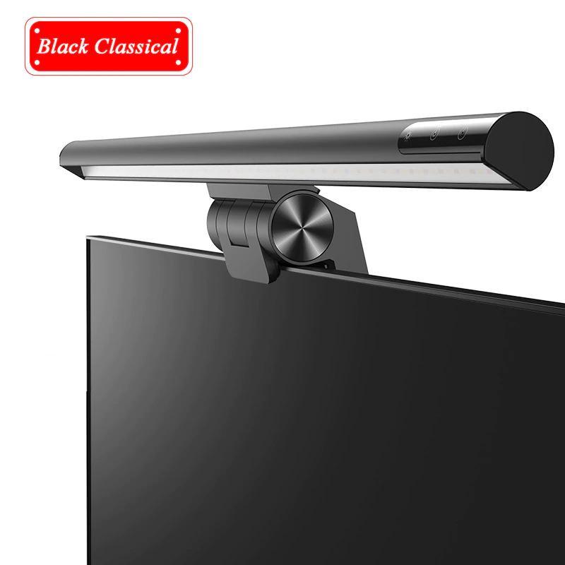 Stevvex Screenbar LED desk lamp hanging light in black, designed for PC monitors, providing focused lighting for office or study.