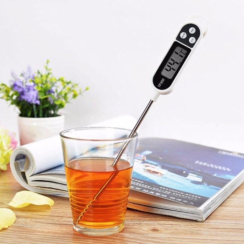 Food BBQ Testing Thermometer Kitchen Cooking Food Digital Probe Meat Thermometer Digital Instant Read Thermometer Cooking Candy Food Thermometer With Long Probe Backlight & Calibration Ultra Fast Electronic Thermometer Cooking Test Gauge Kitchen tools