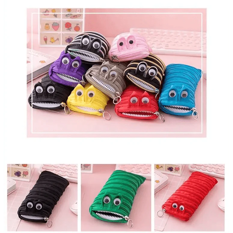 Colorful Stevvex zipper pencil case with vintage design, perfect for students and office use, featuring a fun, classic stationery storage pouch.