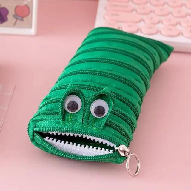 Colorful zipper pencil case by Stevvex featuring a vintage design, ideal for students and office stationery storage.