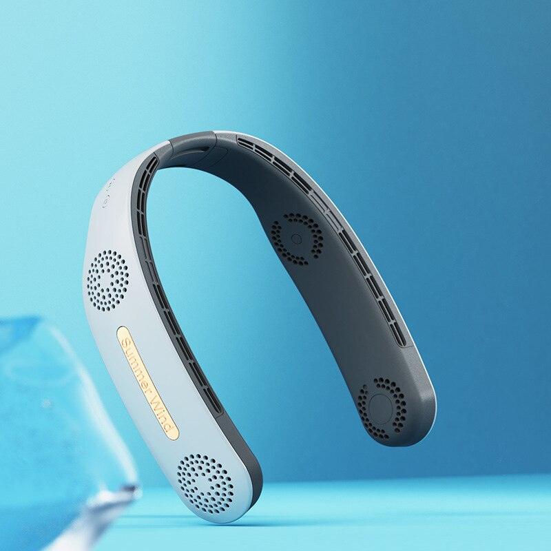 Stevvex Neck Fan 4 Turbo bladeless portable ventilator with USB rechargeability, wearable design, and cooling for outdoor use.