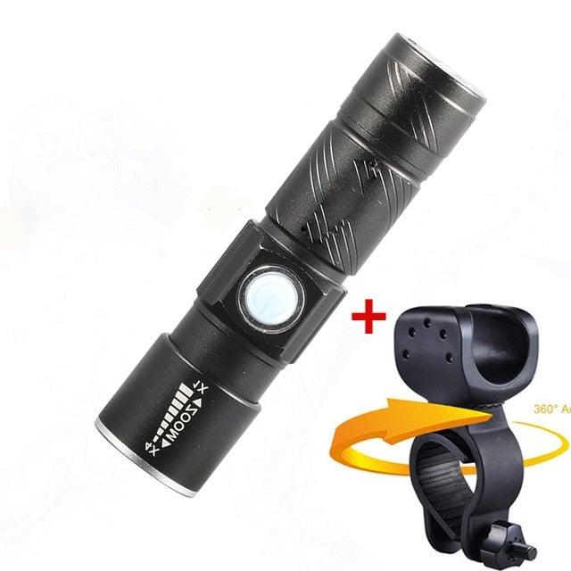 Stevvex 3-in-1 USB waterproof bicycle light set with super bright 8000 lumen LED headlights and multiple light modes.