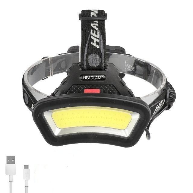 Stevvex rechargeable USB headlamp with 500m long-range, waterproof design, lightweight, high lumen, adjustable floodlight for outdoor activities