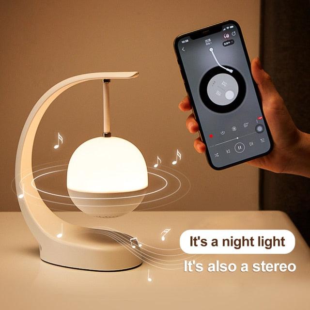Stevvex Bluetooth music LED night light with colorful speaker, touch control, rechargeable table lamp for bedroom decor and study.
