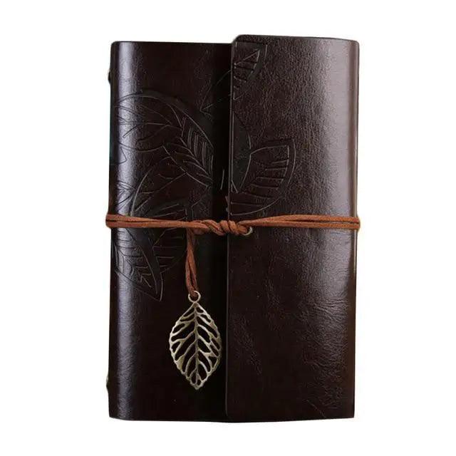 Vintage PU leather diary notebook by Stevvex, featuring retro design and traveler-inspired planner for office and school use.